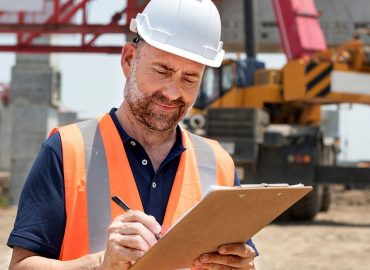 Site engineer on a construction site